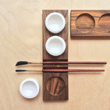 3 Paint Pans + Brush Rest Artist's Tools