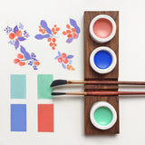 3 Paint Pans + Brush Rest Artist's Tools