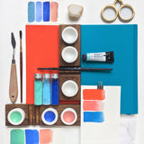 3 Paint Pans + Brush Rest Artist's Tools