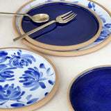 Chrysanthemum Dinner + Side Plate Set Button Curry